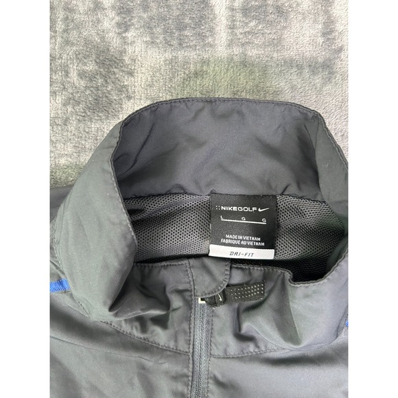 Nike Golf Detroit‎ Country Day Dri-FIT Jacket Black Blue Trim Men's Large - Picture 3 of 8